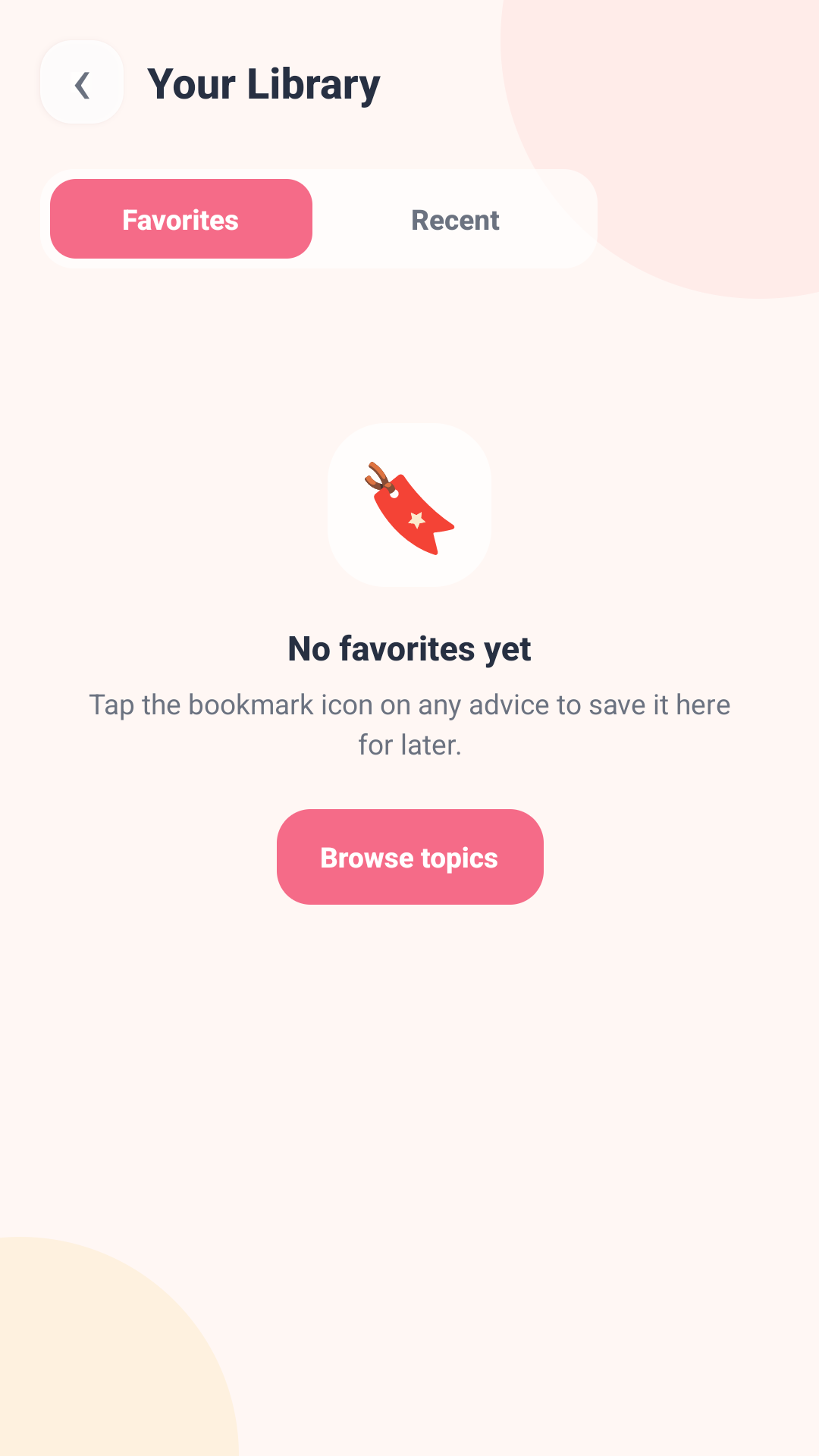 Bright Parent Guide library screen